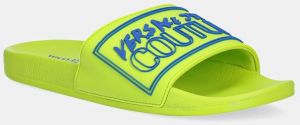Šľapky Versace Jeans Couture pánske, zelená farba, 78YA3SQ3 ZSC22 166