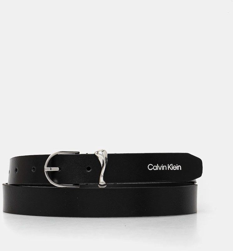 Kožený opasok Calvin Klein dámsky, čierna farba, K60K613234