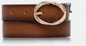 Kožený opasok Tommy Hilfiger dámsky, hnedá farba, AW0AW17252