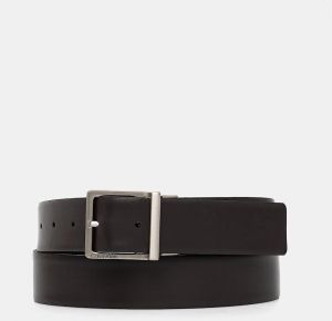 Obojstranný kožený opasok Calvin Klein pánsky, čierna farba, K50K512836