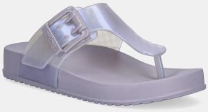 Šľapky Melissa MELISSA COZY FLIP FLOP AD dámske, fialová farba, na plochom podpätku, M 35933.BC915