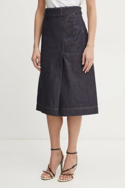 Sukňa Victoria Beckham tmavomodrá farba, midi, áčkový strih, 1125DSK006000B