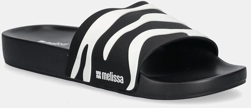 Šľapky Melissa MELISSA ANIMAL PRINT SLIDE AD dámske, čierna farba, M 36097.BG889