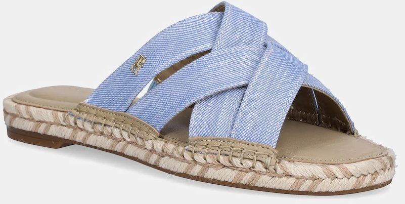 Šľapky Tommy Hilfiger CHAMBRAY ESPADRILLE MULE dámske, FW0FW08501