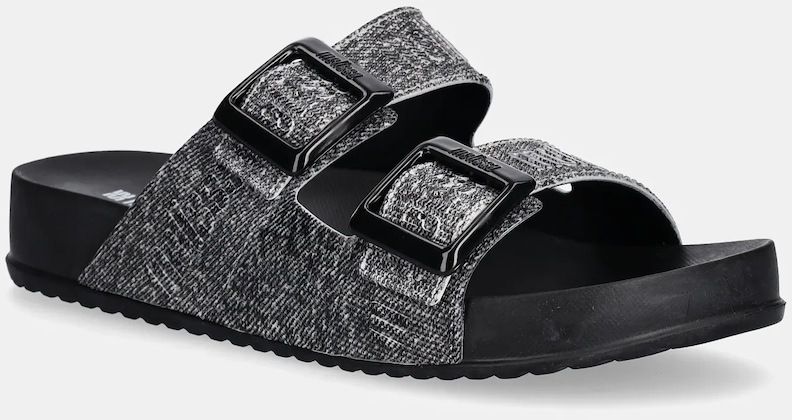 Šľapky Melissa COZY M LOVER SLIDE DENIM dámske, čierna farba, M 36146
