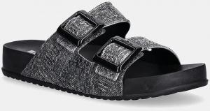 Šľapky Melissa COZY M LOVER SLIDE DENIM dámske, čierna farba, M 36146