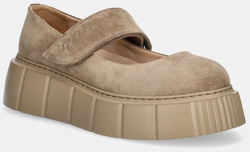 Semišové poltopánky Inuikii Matilda M.J. Suede dámske, béžová farba, na platforme, 1012.005.0021.250 / 30102-058