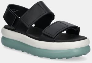 Kožené sandále Camper Pelotas Flota Up dámske, čierna farba, na platforme, K201728-005