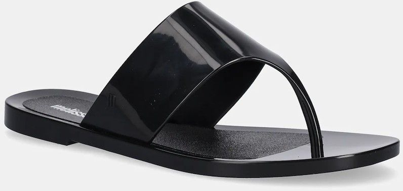 Šľapky Melissa MELISSA ESSENTIAL CHIC AD dámske, čierna farba, na plochom podpätku, M.33406.01003