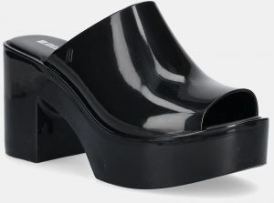Šľapky Melissa MELISSA MULE HYPE AD dámske, čierna farba, na podpätku, M 36026.BI526