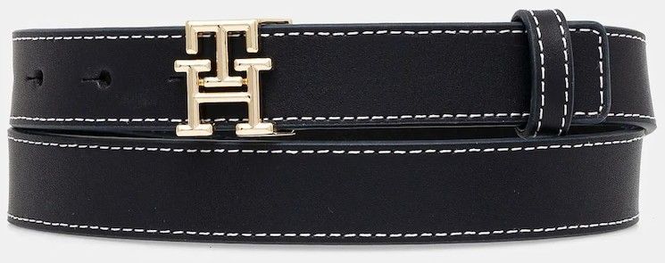 Kožený opasok Tommy Hilfiger dámsky, tmavomodrá farba, AW0AW17248