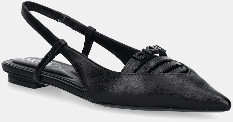 Kožené balerínky Dkny Mikado čierna farba, s otvorenou pätou, K1524221