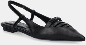 Kožené balerínky Dkny Mikado čierna farba, s otvorenou pätou, K1524221