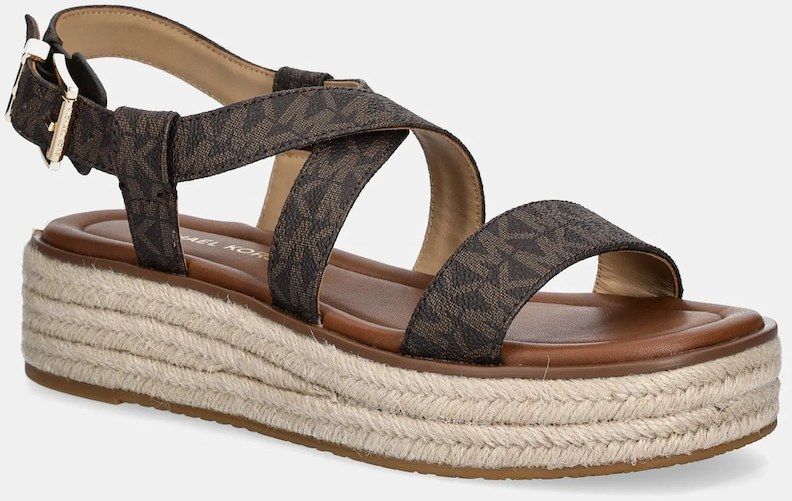 Sandále MICHAEL Michael Kors Lynn dámske, hnedá farba, na platforme, 40S5LYFS1B.200