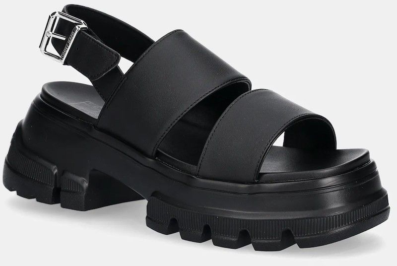 Sandále Tommy Jeans CHUNKY CITY SANDAL dámske, čierna farba, na platforme, EN0EN02750