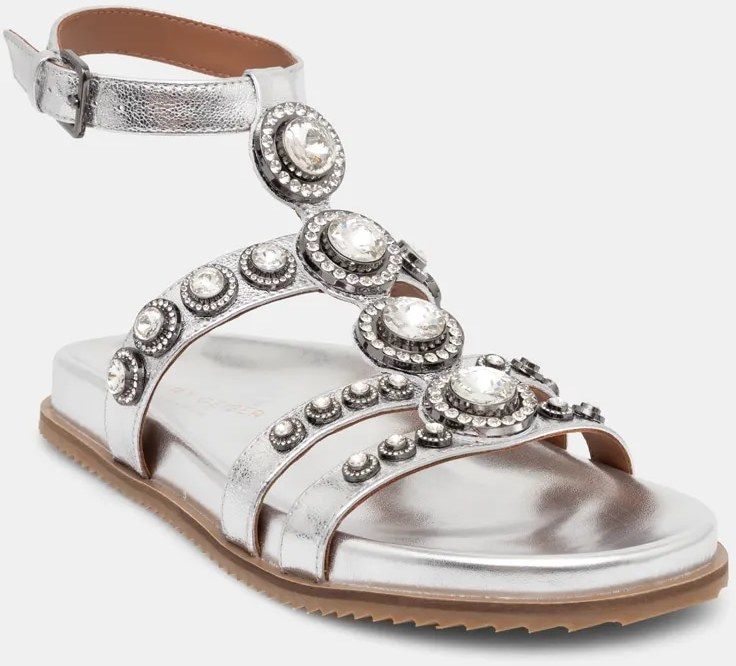 Kožené sandále Kurt Geiger London Octavia Flexi Gladiator dámske, strieborná farba, 4369063109