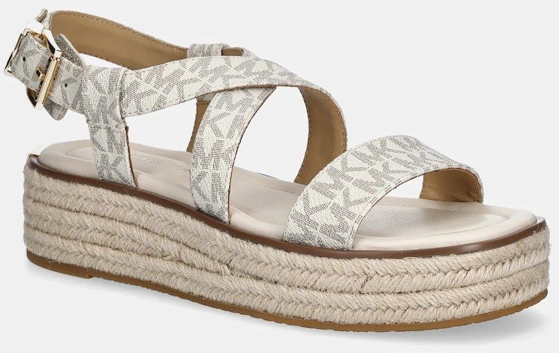 Sandále MICHAEL Michael Kors Lynn dámske, béžová farba, na platforme, 40S5LYFS1B.150