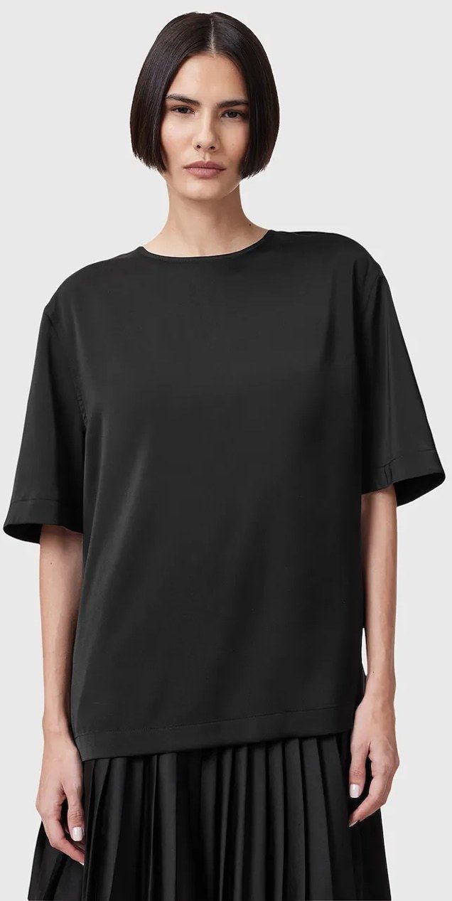 Blúzka AllSaints AMELIE dámska, čierna farba, jednofarebná, W032PC