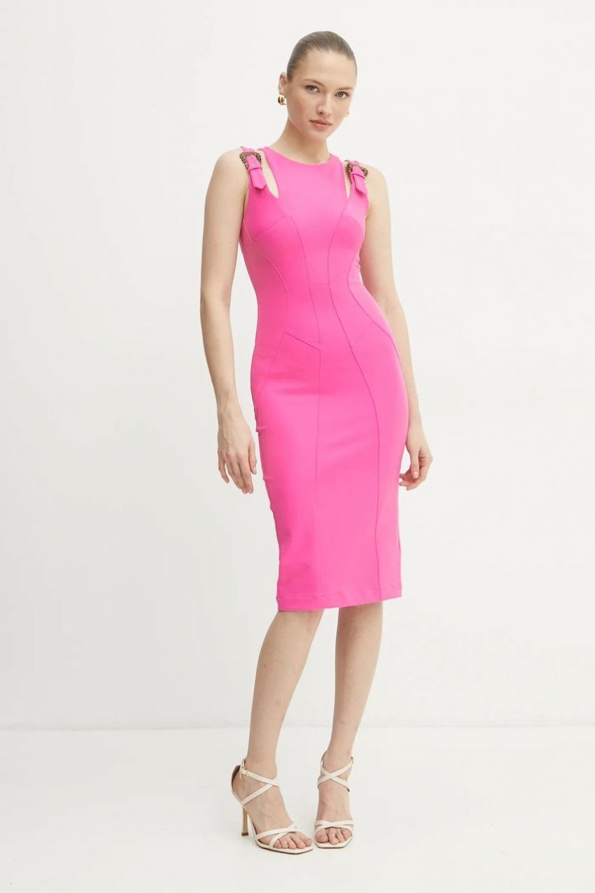 Šaty Versace Jeans Couture ružová farba, mini, priliehavá, 78HAO913 N0356