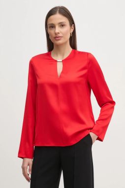 Blúzka Calvin Klein dámska, červená farba, jednofarebná, K20K208192