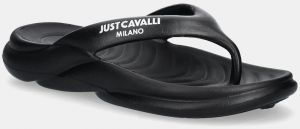 Šľapky Just Cavalli pánske, čierna farba, 78QA3SU1ZG257899