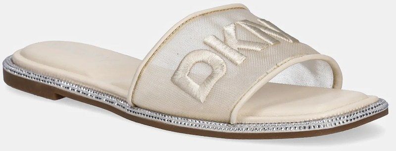 Šľapky Dkny Badin Logo dámske, béžová farba, K1565205