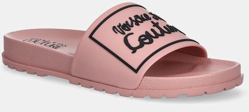 Šľapky Versace Jeans Couture dámske, ružová farba, 78VA3SQ2 71352 489