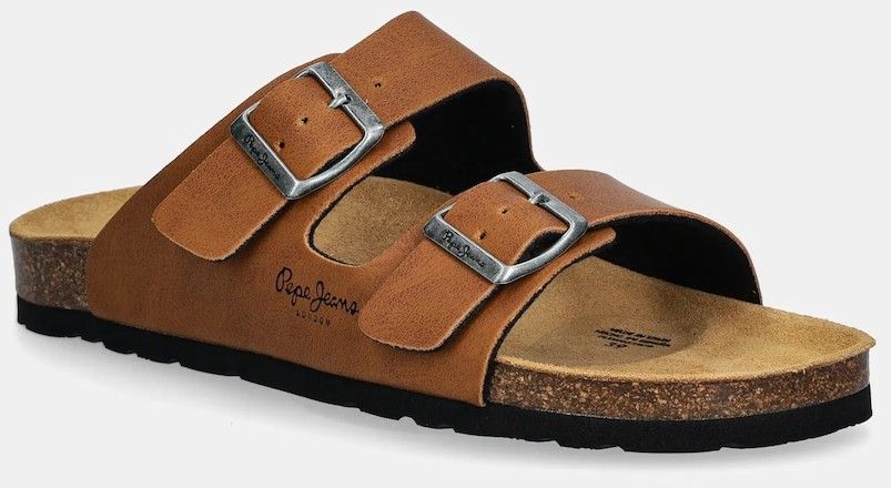 Šľapky Pepe Jeans OBAN CLASSIC 1 W dámske, hnedá farba, PLS90637
