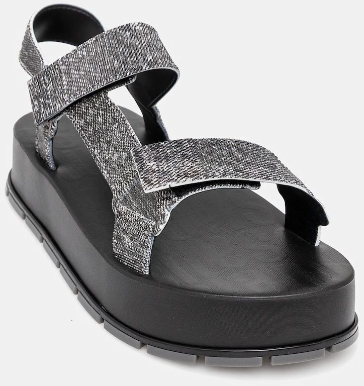 Sandále Melissa FLOWING PLATFORM DENIM dámske, čierna farba, na platforme, M 36132
