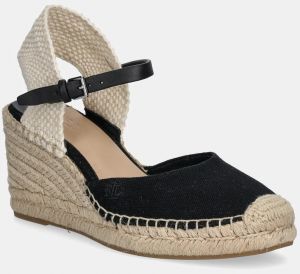Espadrilky Lauren Ralph Lauren Robby čierna farba, na kline, 802961836001