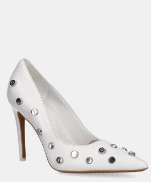 Kožené lodičky Dkny Mickel Studs biela farba, K1548733