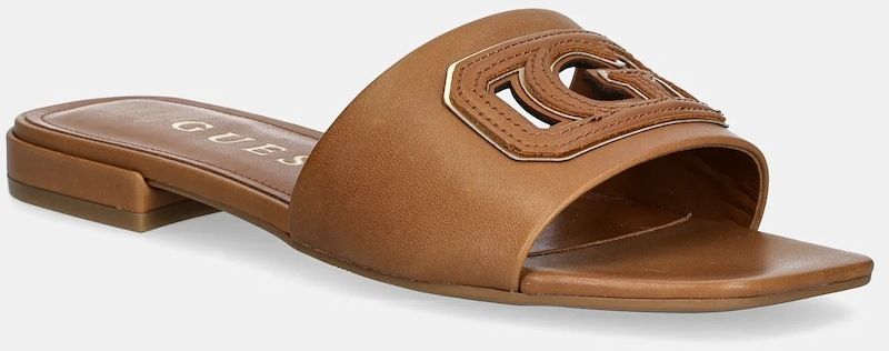 Šľapky Guess TARISHA dámske, hnedá farba, FLJTAR LEA19