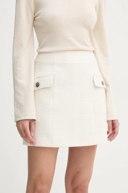 Sukňa Bruuns Bazaar béžová farba, mini, puzdrová, BBW4581