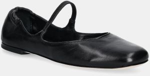 Kožené balerínky AGL Iris čierna farba, D834075PCSOFTY0000