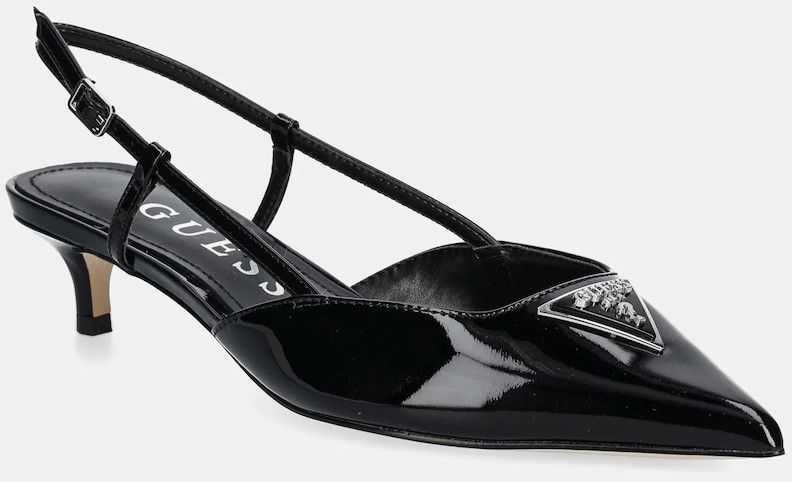 Kožené lodičky Guess JESSON čierna farba, FLPJES PAT05