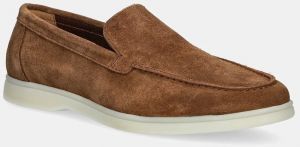 Semišové mokasíny Hackett London MARTIN SOFT pánske, hnedá farba, HMS21473