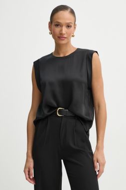 Blúzka BOSS Orange dámska, čierna farba, jednofarebná, 50534865