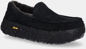 Semišové mokasíny UGG Ascot Wrap Tech pánske, čierna farba, 1167670-BLK
