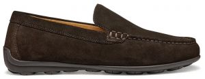 Semišové mokasíny Geox U SPHERICA EC16 pánske, hnedá farba, U55HYA 00022 C6006