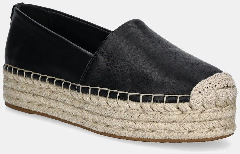 Kožené espadrilky MICHAEL Michael Kors Lynn čierna farba, na platforme, 40S5LYFP1L.001