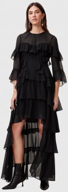 Šaty AllSaints NAT čierna farba, maxi, áčkový strih, W191DC