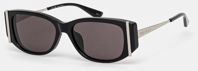 Slnečné okuliare Alexander McQueen dámske, čierna farba, AM0494SA