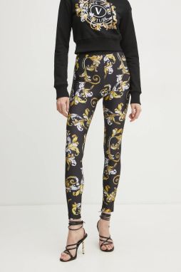 Legíny Versace Jeans Couture dámske, čierna farba, vzorované, 78HAC101 JS470