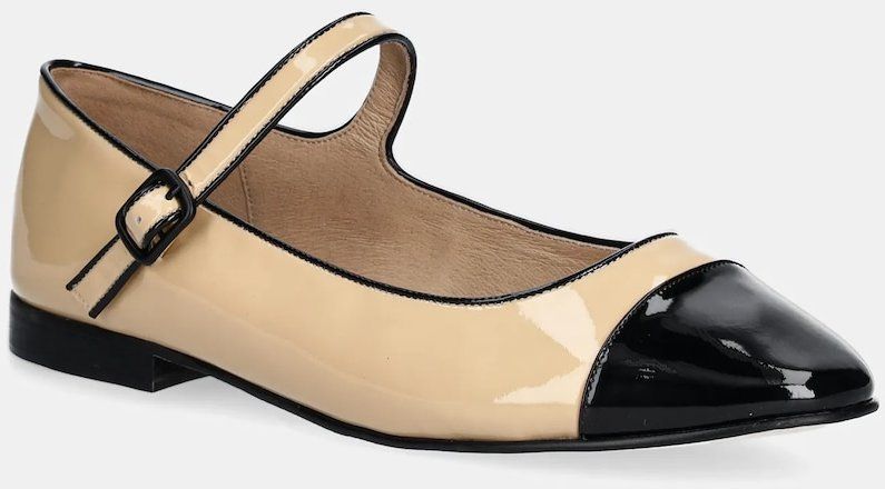 Kožené balerínky Jeffrey Campbell CURVET béžová farba, JCD-205-15-01