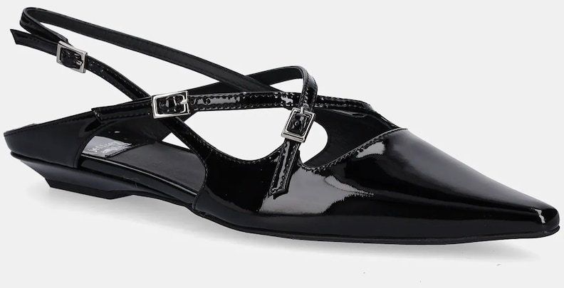 Kožené balerínky Jeffrey Campbell FAX-ME-LO čierna farba, s otvorenou pätou, C670P-02-006