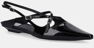 Kožené balerínky Jeffrey Campbell FAX-ME-LO čierna farba, s otvorenou pätou, C670P-02-006