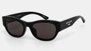 Slnečné okuliare Balenciaga dámske, čierna farba, BB0389SK
