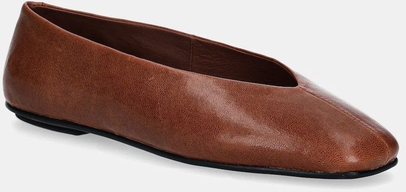 Kožené balerínky Jeffrey Campbell Fathom hnedá farba, JC-1528-1-7