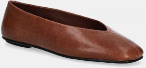 Kožené balerínky Jeffrey Campbell Fathom hnedá farba, JC-1528-1-7