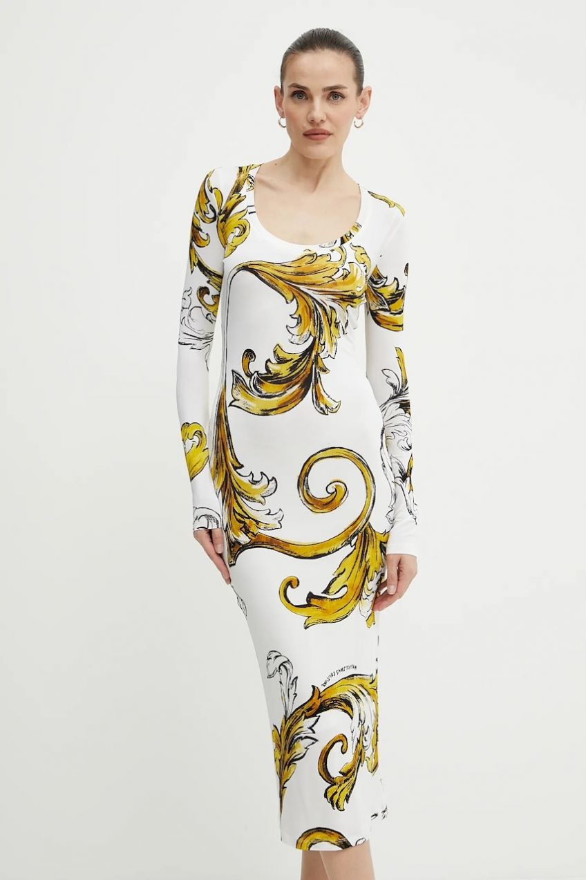 Šaty Versace Jeans Couture biela farba, mini, priliehavá, 78HAO920 JS471